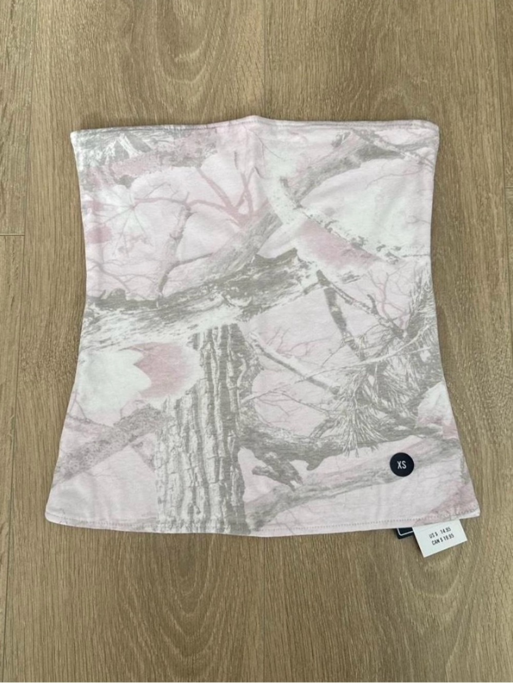 Hollister reversible tube top in pink and camouflage pattern